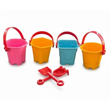 4 модели формочек для игрушечных ведер и лопат