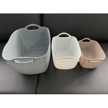 3 размера вязаной корзины