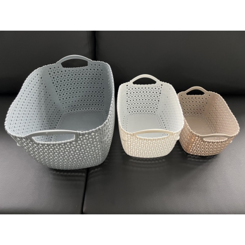 3 размера вязаной корзины